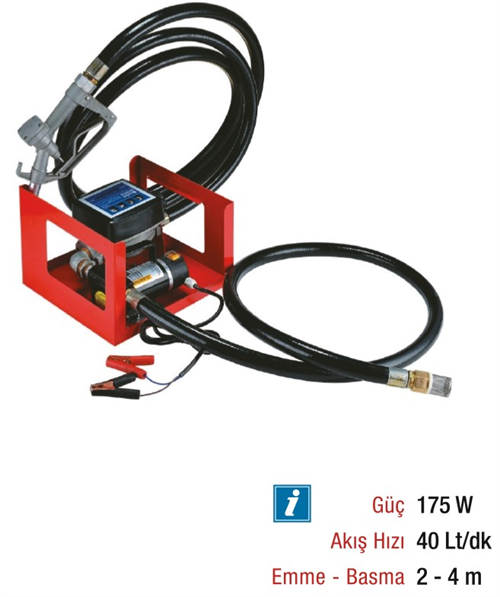 Mitacan Sayaçlı Yakıt Transfer Pompası 12V 40 Lt/Dk 175W
