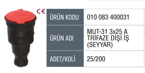 Mutlusan Trifaze Seyyar Dişi Fiş 400031