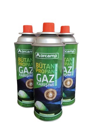 Orcamp 227 Gram Valfli Gaz Ocak Kartuşu- Bütan Propan Gaz Karışımı 0,500 Ml