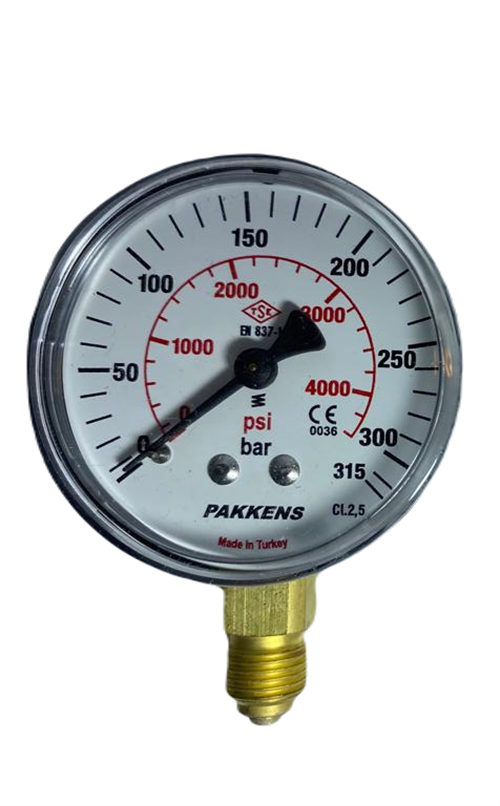 Pakkens 63 Q 0/315 Bar Alttan Bağlantılı Manometre