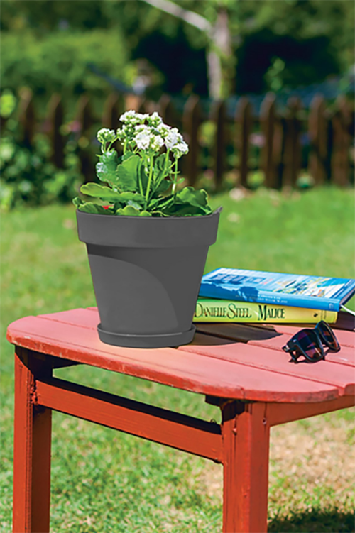 Poliwork 20 Cm Manolya Mix Saksı – Antrasit