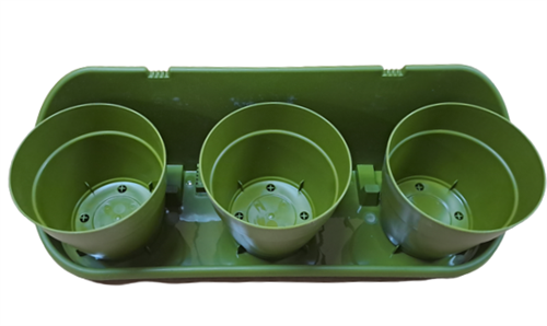 Poliwork Manolya 13 Triple Balkon Saksısı Yosun Yeşili