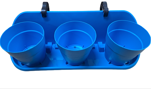 Poliwork Manolya 13 Triple Balkon Saksısı Mavi