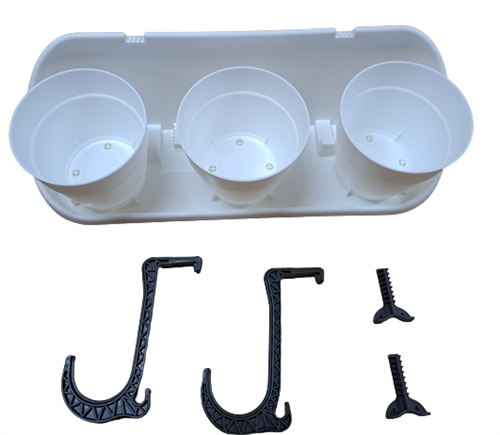 Poliwork Manolya 13 Triple Balkon Saksısı Beyaz