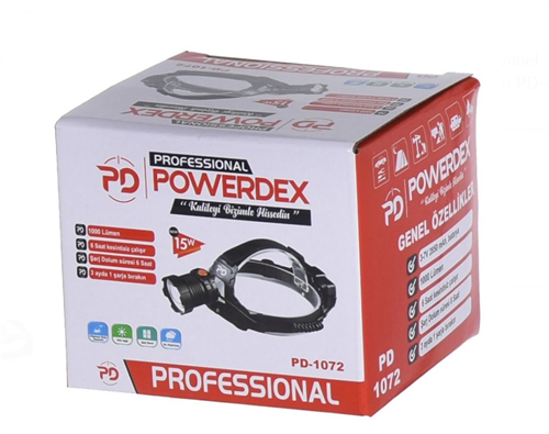 Powerdex Pd-1072 15W Profesyonel Şarjlı 1000 Lümen Kafa Lambası