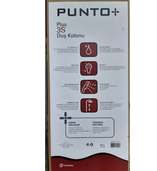 Punto Plus 3S Krom Tepe Duş Banyo Seti A45739
