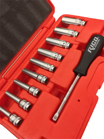 Rico 10 Pcs 1/4 Uzun Lokma Set 4-13mm