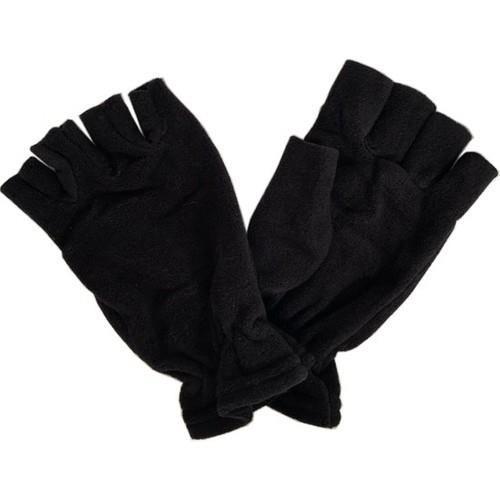 Savex Yarım Parmak Eldiven Polar Siyah