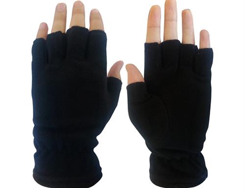 Savex Yarım Parmak Eldiven Polar Siyah