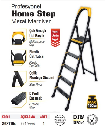 SGS 4+1 Basamaklı Metal Merdiven Homestep SGS1164