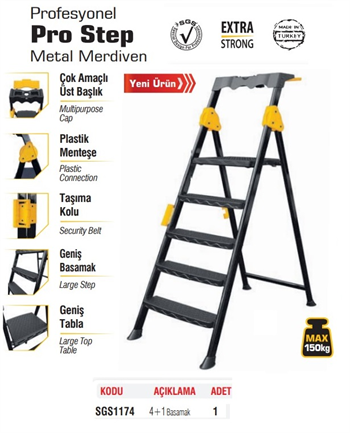 SGS 4+1 Basamaklı Metal Merdiven Prostep SGS1174