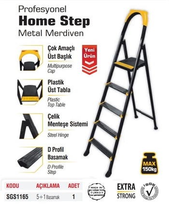 SGS 5+1 Basamaklı Metal Merdiven Homestep SGS1165