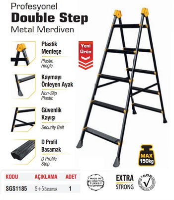 SGS 5+5 Basamaklı Metal Merdiven Doublestep SGS1185