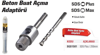 SGS Beton Panç Açma Adaptörü Sds Plus 250mm SGS1581