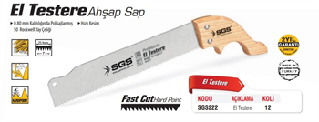 SGS El Testeresi Ahşap Sap SGS222