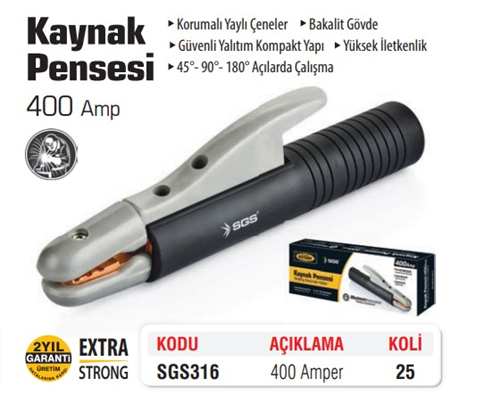 SGS Kaynak Pensesi Bakalit 400 Amper SGS316