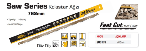 SGS Kolastar Ağzı Düz Diş 76 Cm SGS176