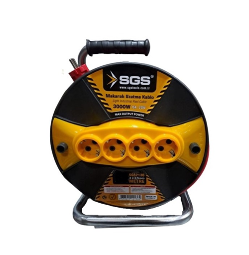 SGS Makaralı Uzatma Kablo 3x2.5mm 50 Mt SGS2136
