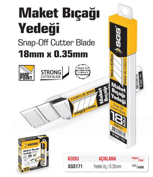 SGS Maket Bıçağı Yedeği 18 Mm Pk(10) SGS171
