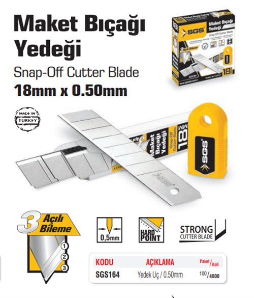 Sgs Maket Bıçağı Yedeği 18mm 1 Pk (10 Adet) SGS164