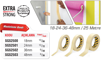 SGS Maskeleme Bandı 24 Mmx25 Mt SGS2501
