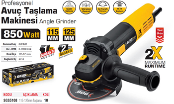 SGS Plus Avuç Taşlama Makinası 850W SGS5108