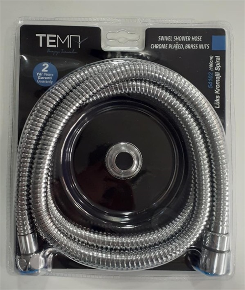 Tema Banyo Duş Hortumu 180cm Lüx Kromajli Spi̇ral 54102