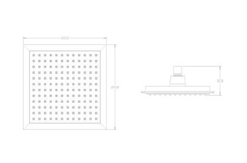 Tema Quadro Kare Tepe Duş Başlığı 55200