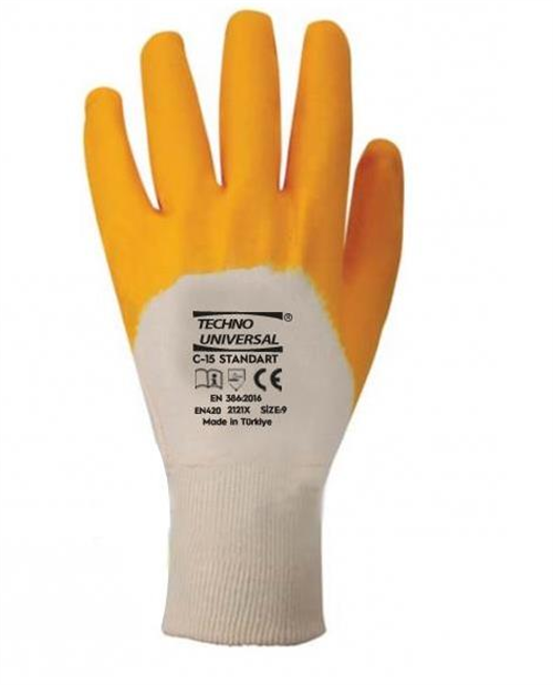 Universal Nitril İş Eldiveni Sarı C-15 No 9