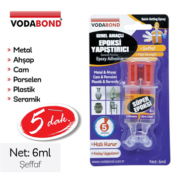 VODABOND Rapid Şırınga Epoksi Yapıştırıcı Şeffaf 6ml