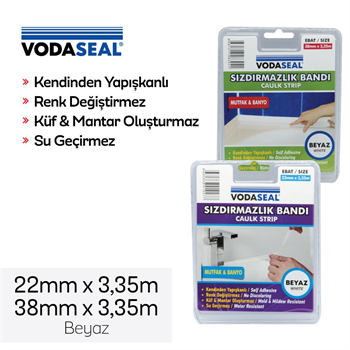 VODASEAL Küvet Kenar Sızdırmazlık Bandı Beyaz 22mm*3.35m