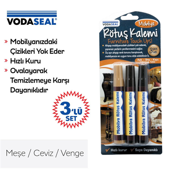 VODASEAL Rötuş Kalemi Meşe/Ceviz/Venge 3lü Set