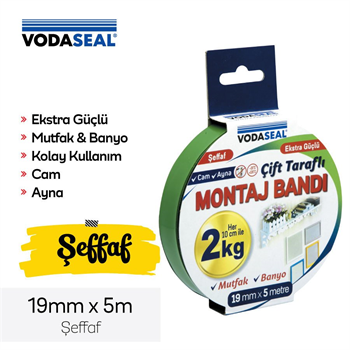 VODASEAL VHB Montaj Bandı Şeffaf 19mm*5m