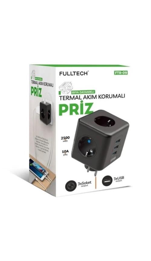 Wınnboss Akım Korumalı Priz 3 Usb 3 Priz FTR-09