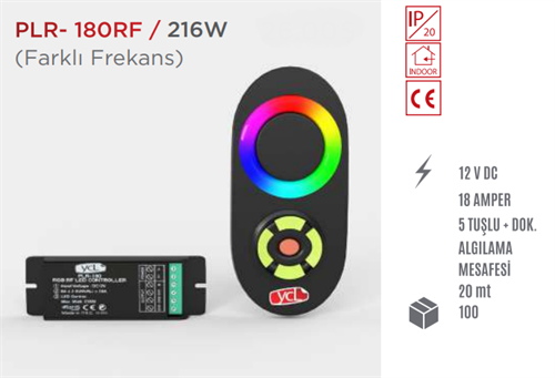 YCL 5 Tuş + Dokunmatik Rgb RF Led Kumanda PLR-180