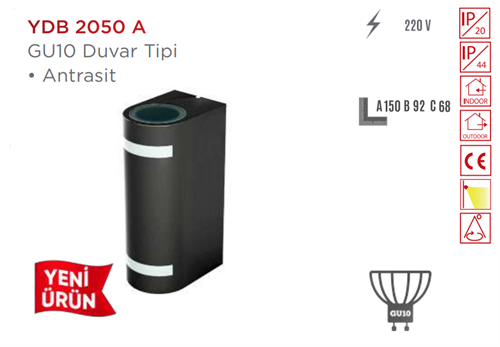 Ycl Çift Yön Oval Işık Süzmeli Duvar Armatürü Ydb-2050a