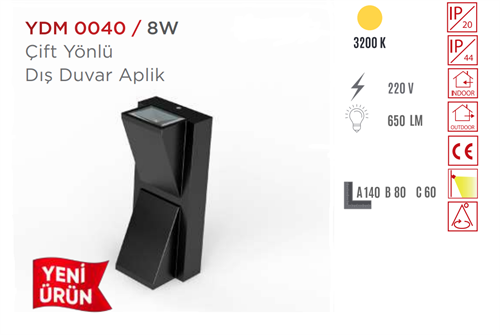 Ycl Çift Yönlü Dış Duvar Led Aplik Ydm-0040