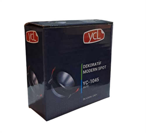 Ycl Dekoratif Modern Spot Kasa Siyah+ Koyu Gri Sıva Altı YC-1045