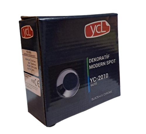 Ycl Dekoratif Modern Spot Kasa Siyah+ UV Chrome Sıva Altı YC-2010
