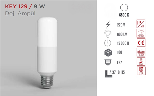 Ycl Doji Ampul 9W E27 Beyaz KEY-129