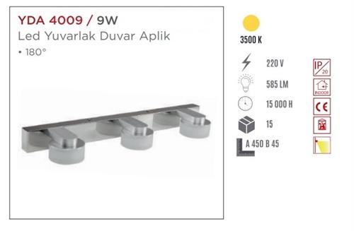 Ycl Led Duvar Aplik 9W 45 Cm 4000K YDA-4009