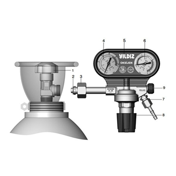 Yıldız Basınç Düşürücü Oksijen Saatli 5301S