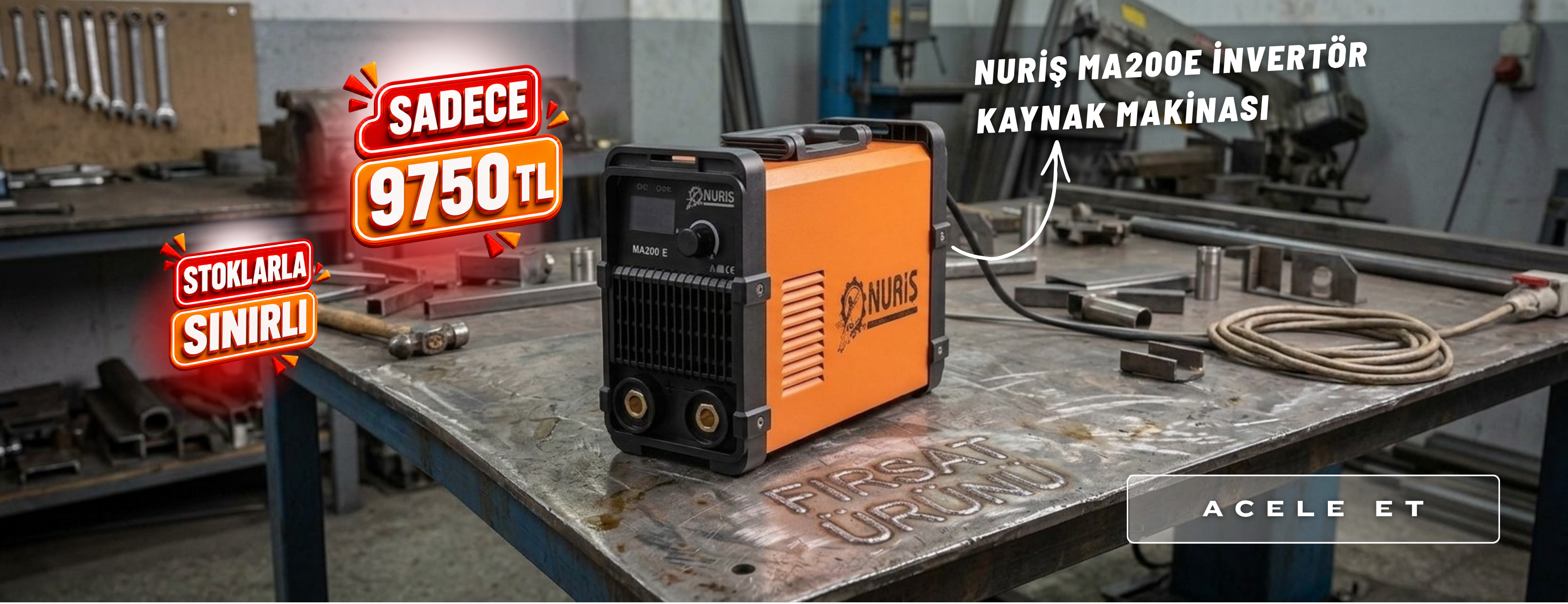 Nuriş MA200E İnvertör Ark Kaynak Makinası