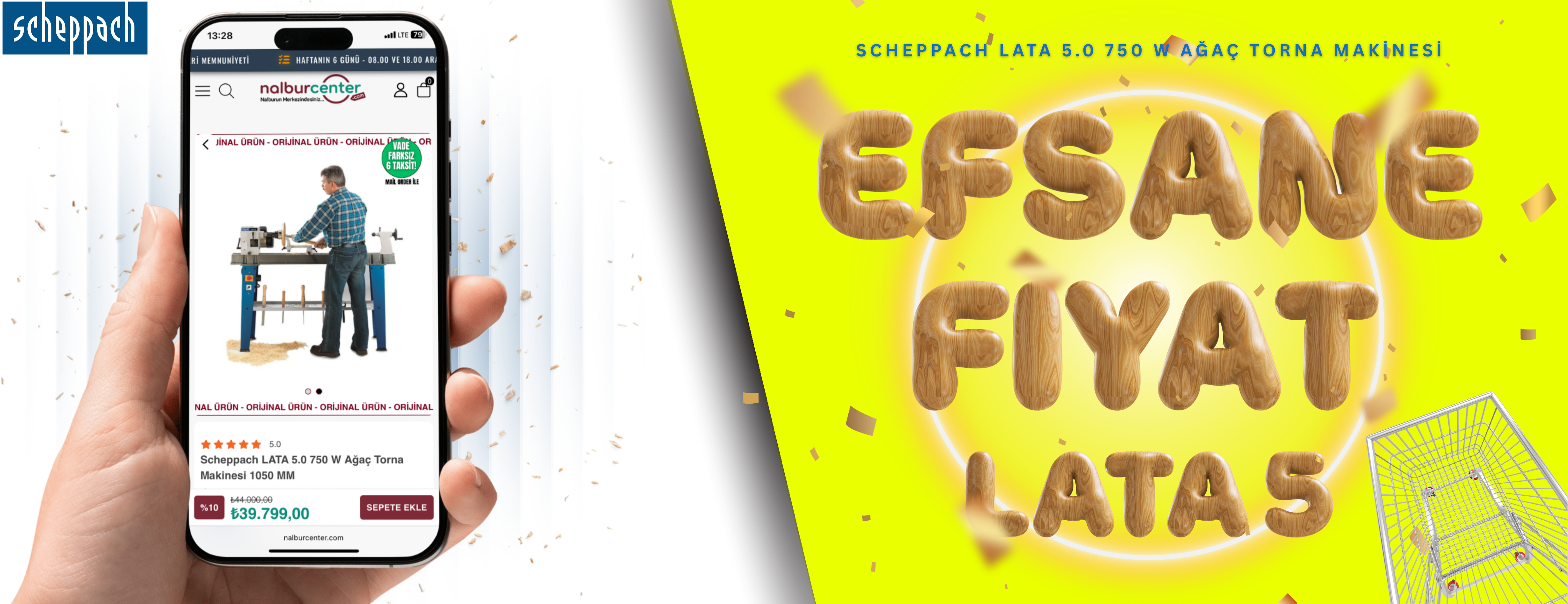 Scheppach LATA 5.0 750 W Ağaç Torna Makinesi 1050 MM