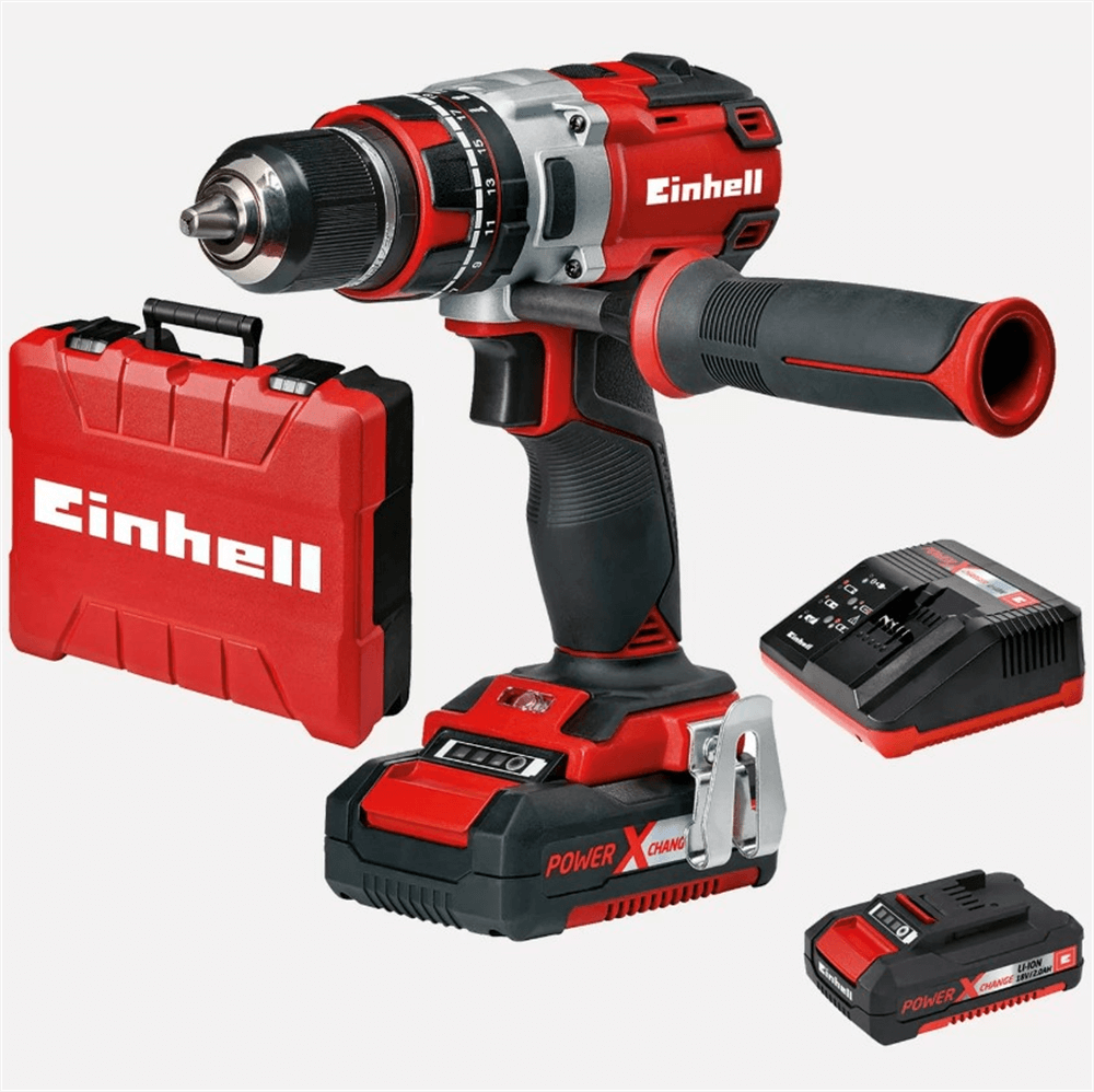  Einhell TE-CD 18 LI-İ BL Akülü Darbeli Vidalama + 18V 2,5 AH Akü + 18V 2,0 AH Akü  + Şarj AletiDarbeli Matkap