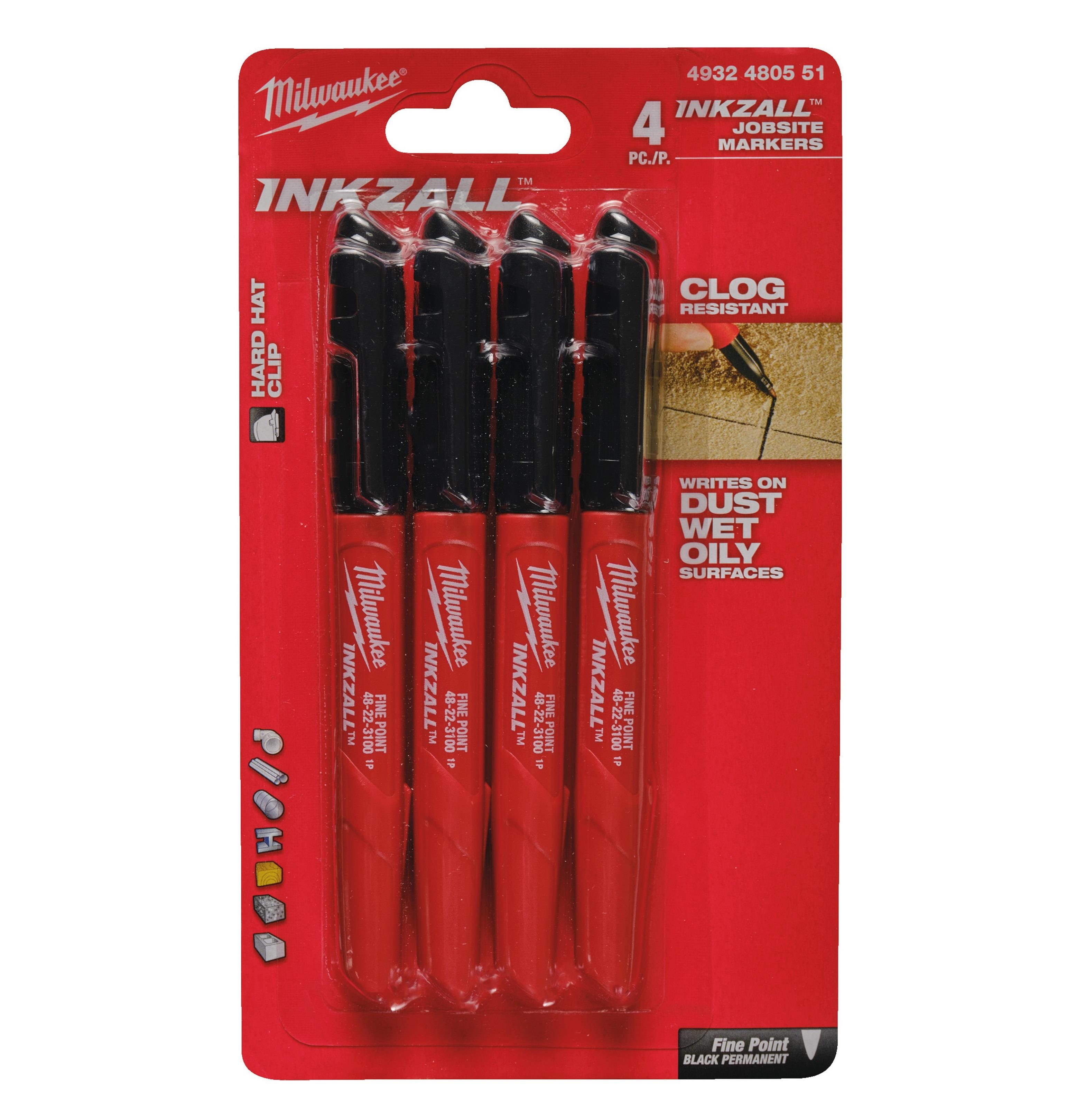 Milwaukee İnce Uçlu İşaretleme Kalemi 4'LÜ Siyah 4932480551İşaretleme Kalemleri