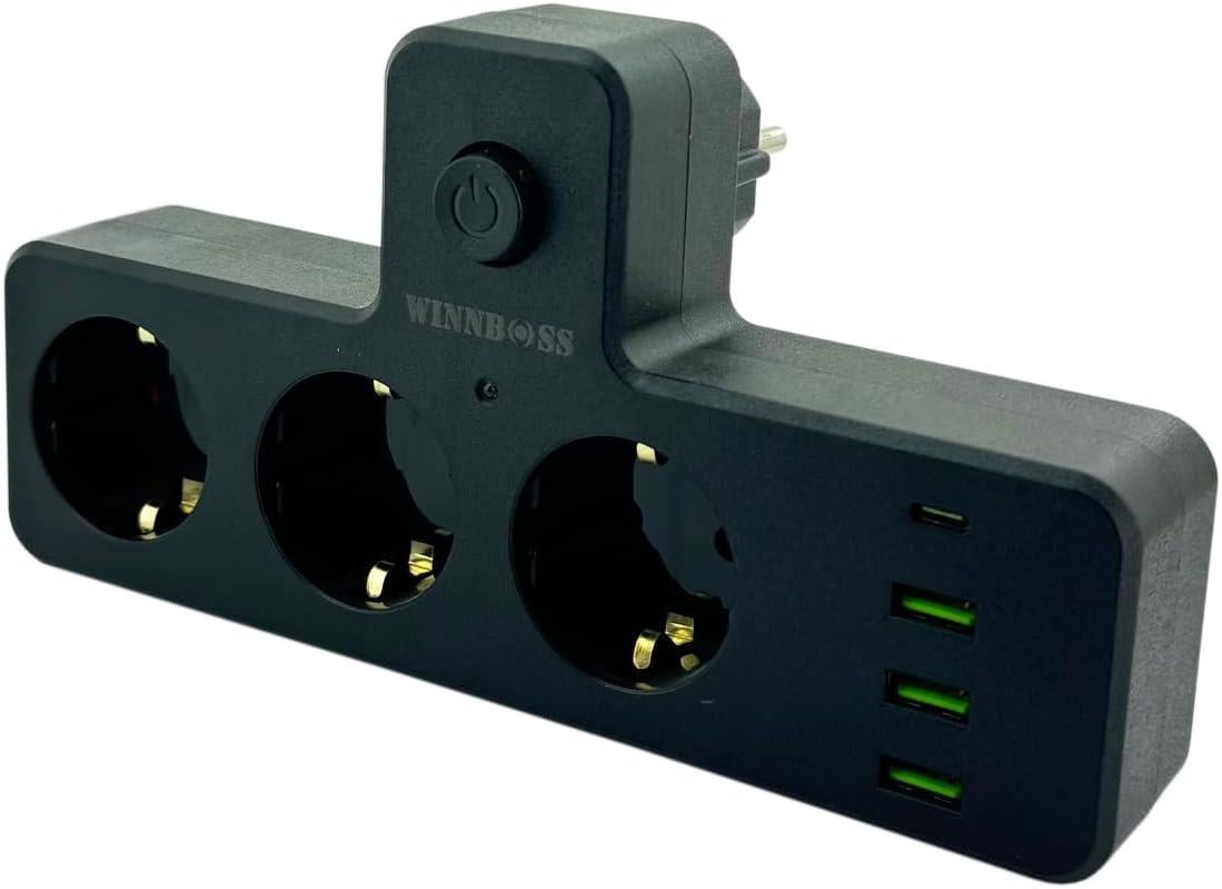 WINNBOSS 3397 3Lü Termal Akım Korumalı Priz 3x Usb 1x Type-CPriz & Anahtar Çeşitleri
