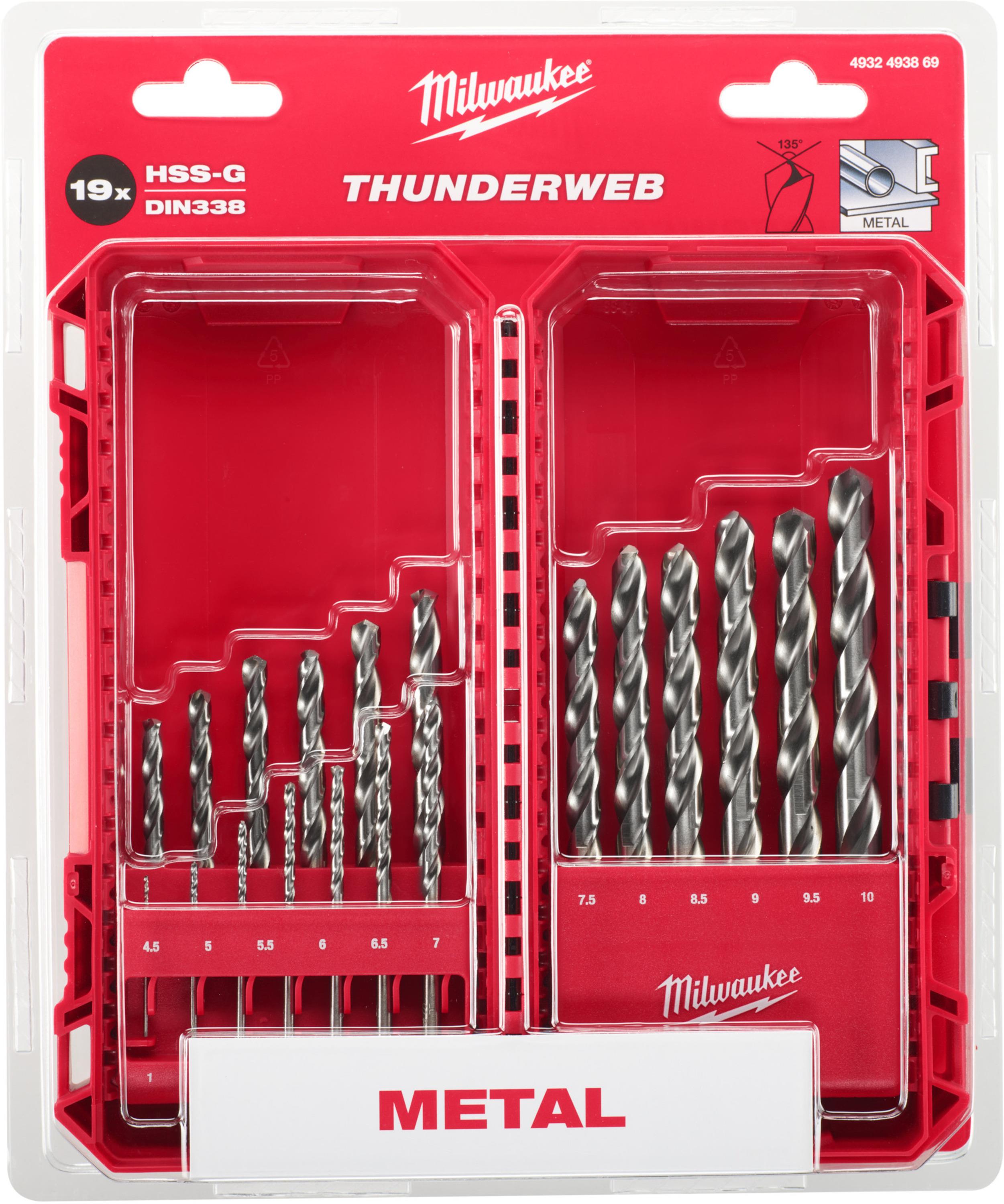 Milwaukee Metal Matkap Ucu Set 19 Parça (1-10) Thunderweb Seri 4932493869Matkap Uçları