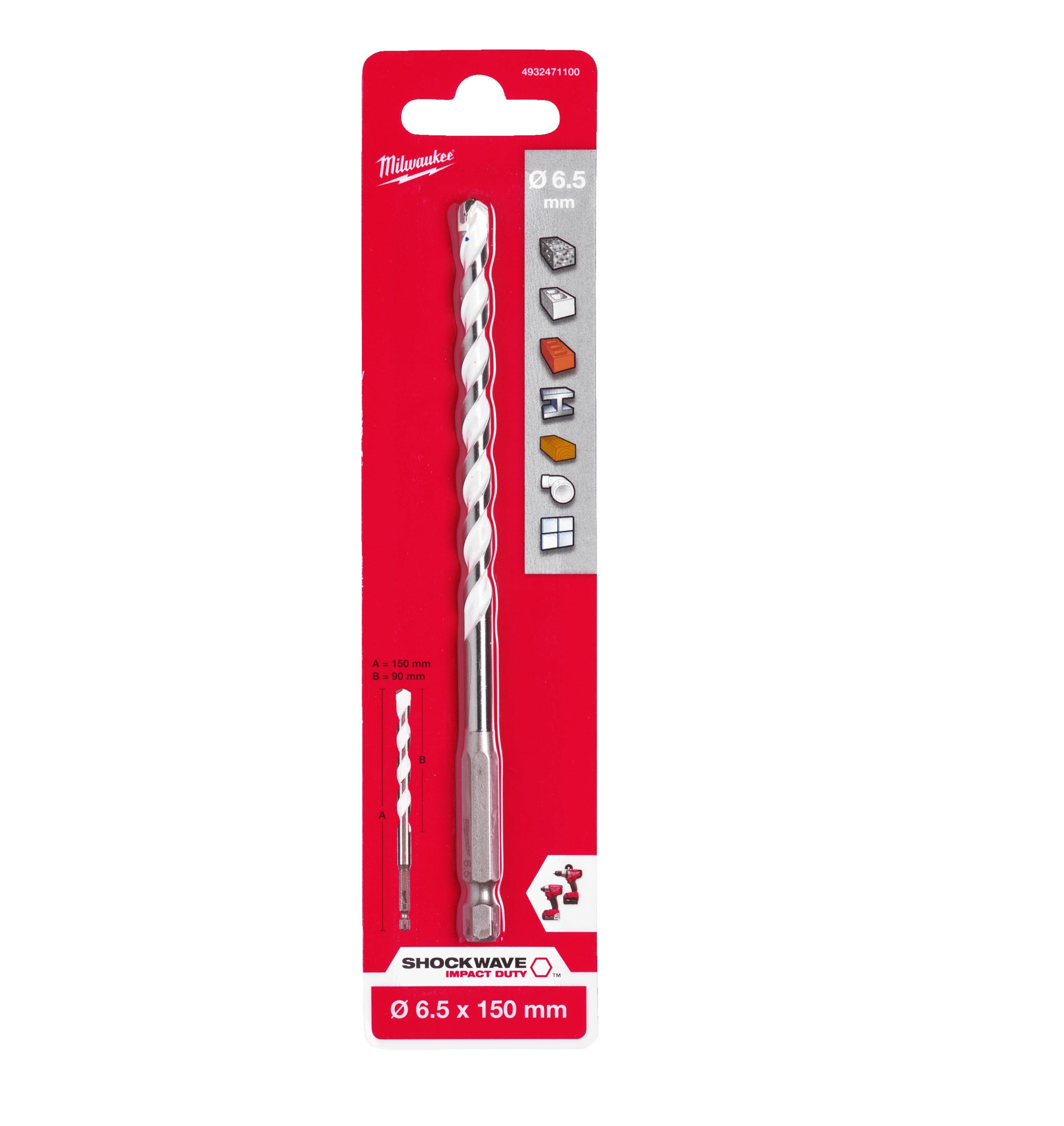 Milwaukee Multi Materyal Matkap Ucu 6.5x100 MM 4932471100Delme Uçları