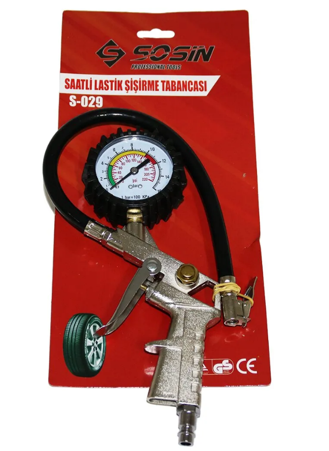 Sosin Saatli Lastik Şişirme Tabancası Lastik Bakım Ürünleri